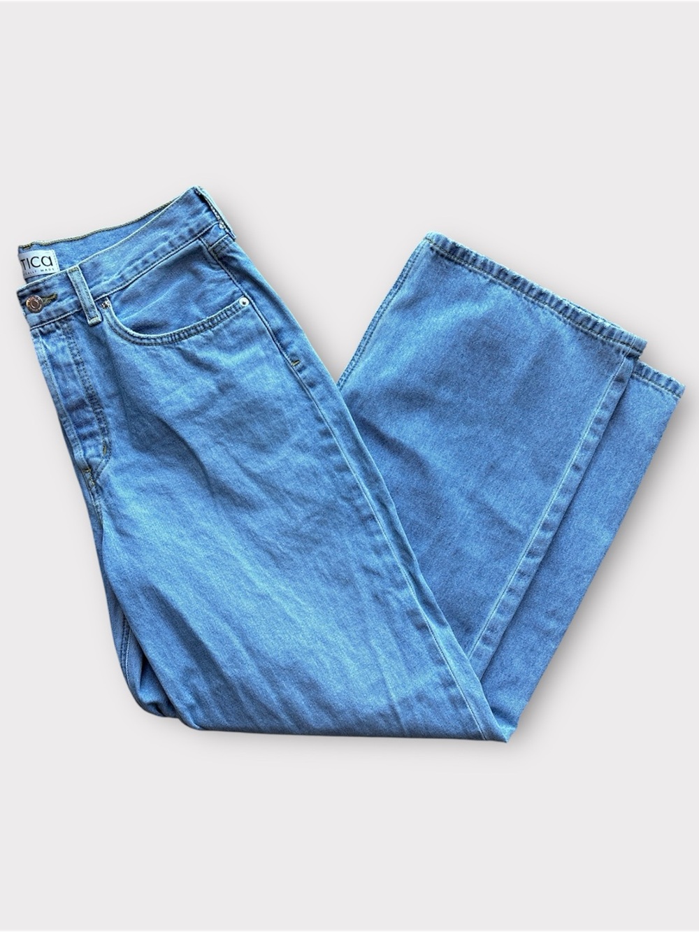 Anthropologie Etica Stanton High Rise Relaxed Straight Wide Leg Jeans size 30 - Picture 7 of 14